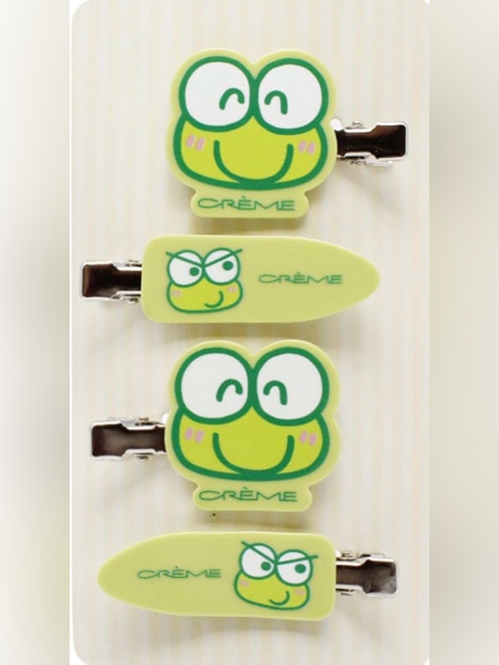 The Crème ShopxKeroppi Hair Clips 4pk- Comfortable, Damage-Free, Creaseless NWT - Picture 3 of 5